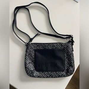 Nautica Logo Patterned Black Crossbody Bag